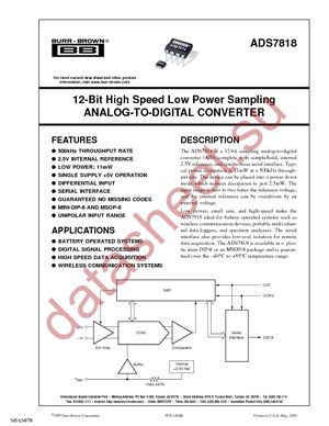 ADS7818EB/250G4 datasheet  